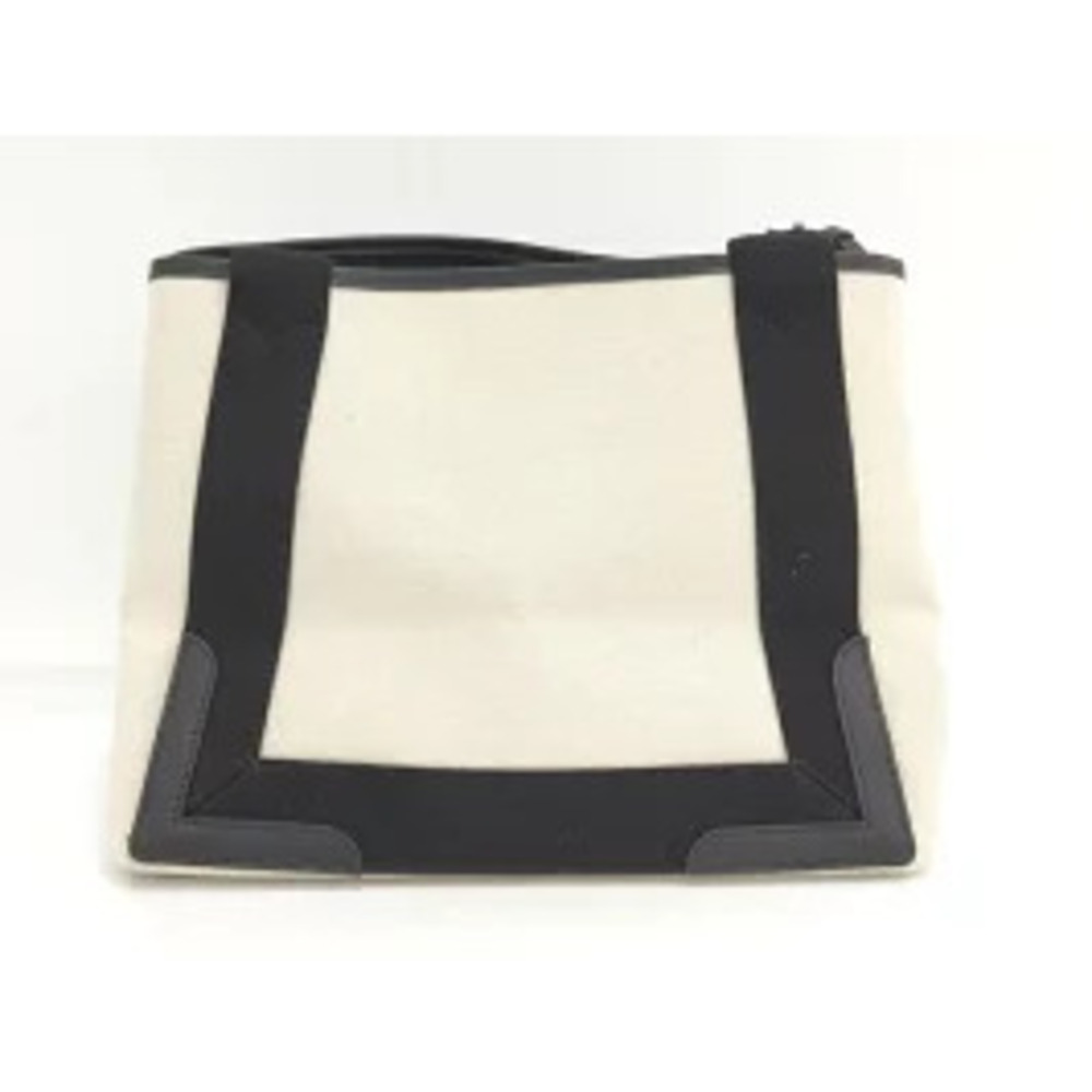 BALENCIAGA Navy Blue Cabas Tote Bag Canvas White - Picture 2 of 9
